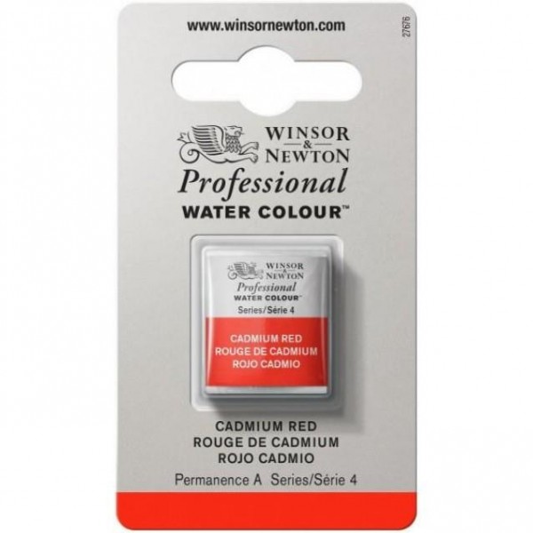 Winsor Newton Half Pan Ακουαρέλας Professional 094 Cadmium Red Series 4