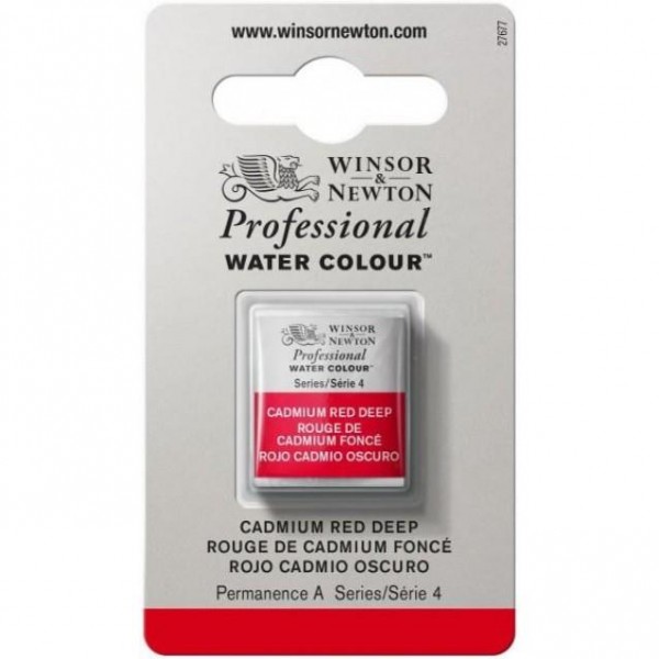 Winsor Newton Half Pan Ακουαρέλας Professional 097 Cadmium Red Deep Series 4
