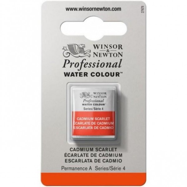 Winsor Newton Half Pan Ακουαρέλας Professional 106 Cadmium Scarlet Series 4