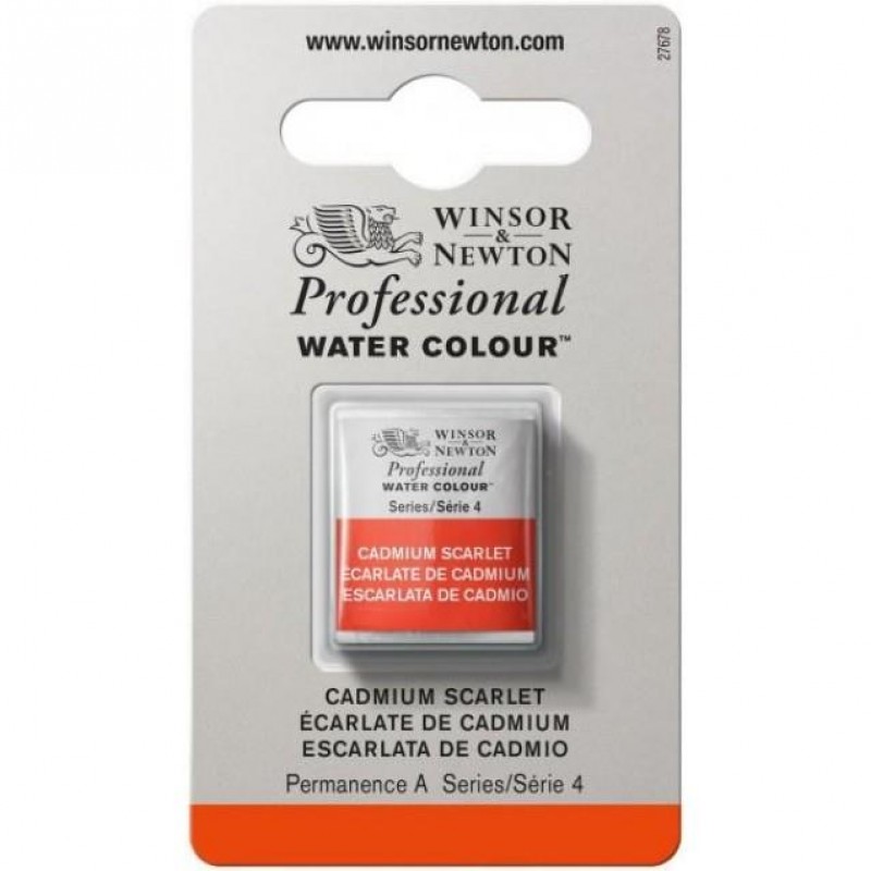 Winsor Newton Half Pan Ακουαρέλας Professional 106 Cadmium Scarlet Series 4 Winsor Newton Half Pan Ακουαρέλας Professional 106 Cadmium Scarlet Series 4