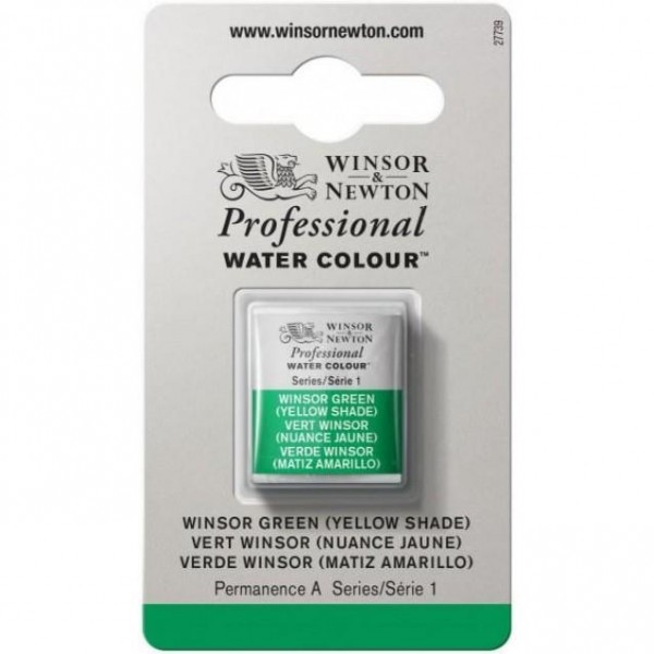Winsor Newton Half Pan Ακουαρέλας Professional 721 Winsor Green (Yellow Shade) Series 1