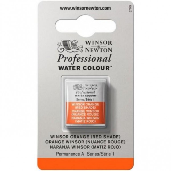 Winsor Newton Half Pan Ακουαρέλας Professional 723 Winsor Orange (Red Shade) Series 1