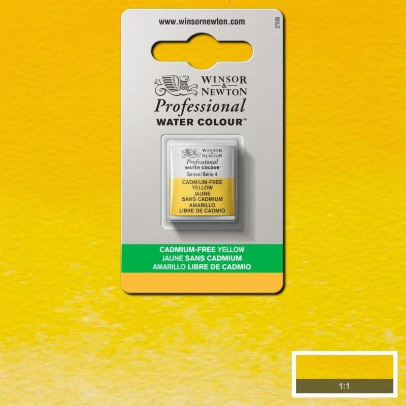 Winsor Newton Half Pan Ακουαρέλας Professional 890 Cadmium Free Yellow Series 4