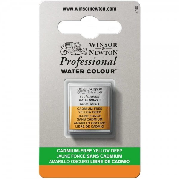 Winsor Newton Half Pan Ακουαρέλας Professional 891 Cadmium Free Yellow Deep Series 4