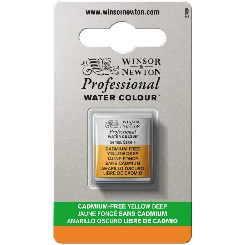Winsor Newton Half Pan Ακουαρέλας Professional 891 Cadmium Free Yellow Deep Series 4