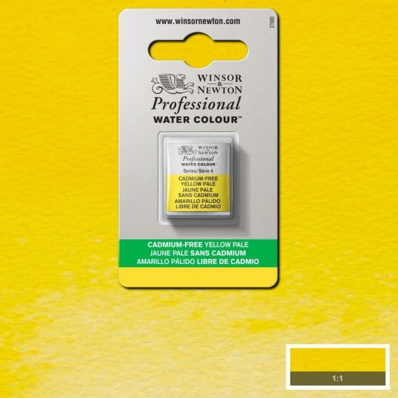 Winsor Newton Half Pan Ακουαρέλας Professional 907 Cadmium Free Yellow Pale Series 4 Winsor Newton Half Pan Ακουαρέλας Professional 907 Cadmium Free Yellow Pale Series 4