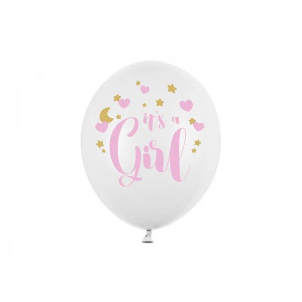 Balloons 30cm Its a Girl Pastel Pure White 6τεμ