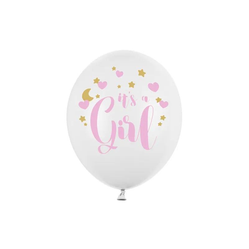 Balloons 30cm Its a Girl Pastel Pure White 6τεμ