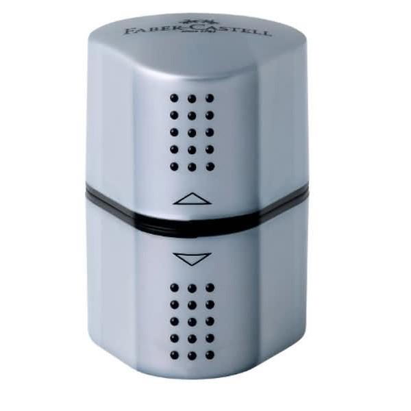 Faber Castell Τριπλή Ξύστρα Grip Ασημί Faber Castell Τριπλή Ξύστρα Grip Ασημί
