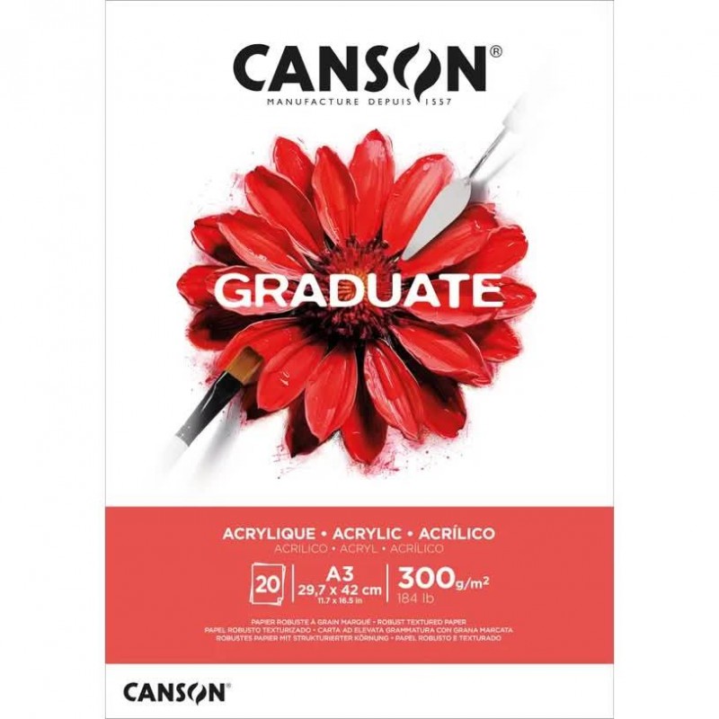 Canson Graduate Μπλοκ για Ακρυλικό A3 300g 20 Φύλλα Canson Graduate Μπλοκ για Ακρυλικό A3 300g 20 Φύλλα