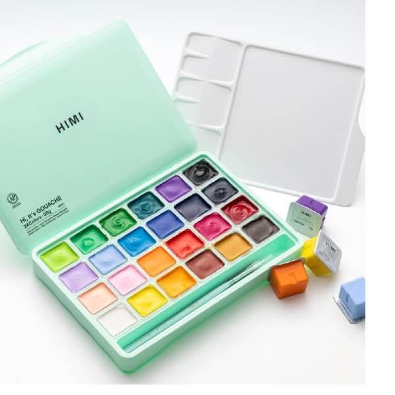 HIMI Jelly Cup Gouache Σετ 24 Χρωμάτων με 3 Πινέλα + Παλέτα Ανάμιξης HIMI Jelly Cup Gouache Σετ 24 Χρωμάτων με 3 Πινέλα + Παλέτα Ανάμιξης