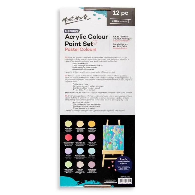 Mont Marte 12 Ακρυλικά 36ml Παστέλ Χρώματα Mont Marte 12 Ακρυλικά 36ml Παστέλ Χρώματα