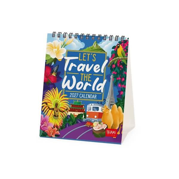 Legami Desk Calendar 2027 Lets Travel The World 12x14.5cm