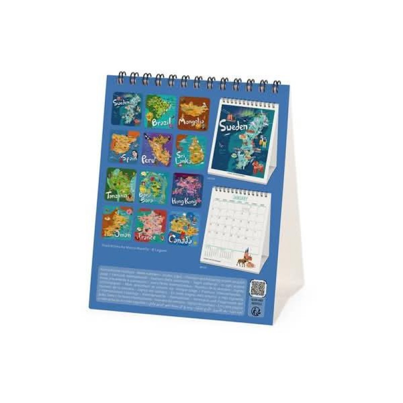 Legami Desk Calendar 2027 Lets Travel The World 12x14.5cm