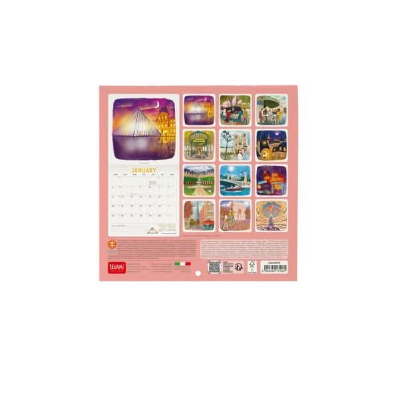 Legami Wall Calendar 2027 Paris 18x18cm