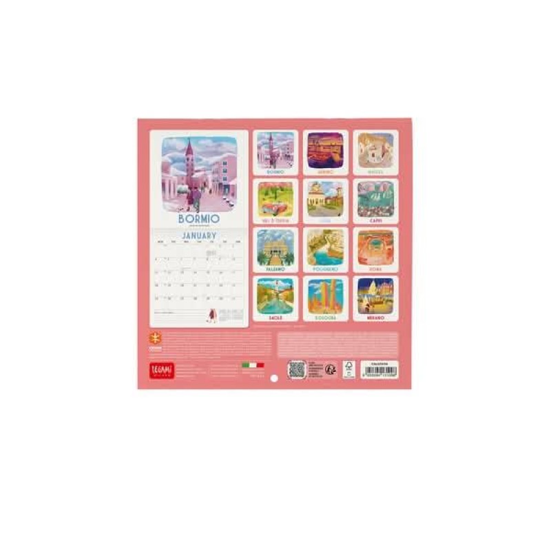 Legami Wall Calendar 2027 Italy 18x18cm