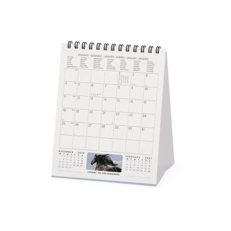 Legami Desk Calendar 2027 Wild Horses 12x14.5cm