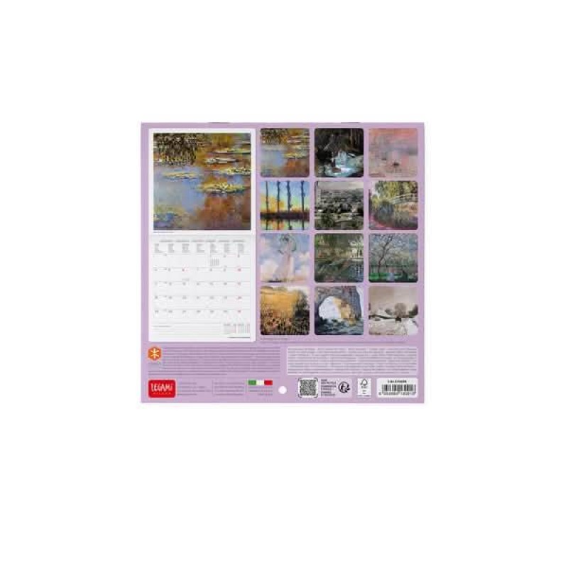 Legami Wall Calendar 2027 Claude Monet 18x18cm