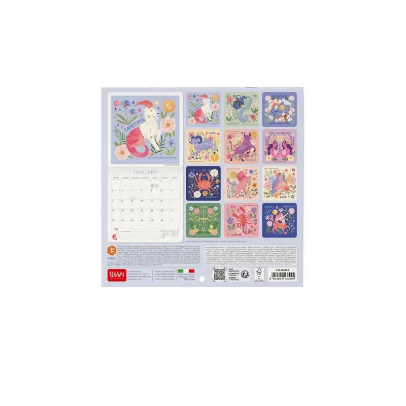 Legami Wall Calendar 2027 Written In The Stars 18x18cm