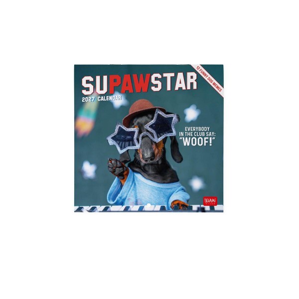 Legami Wall Calendar 2027 Dogs Supawstar 18x18cm