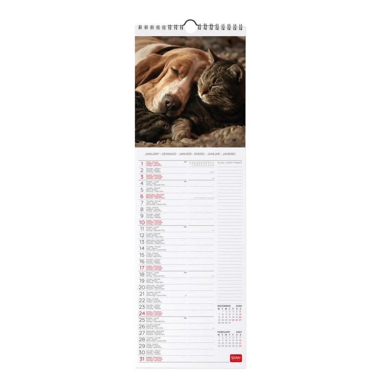 Legami Wall Calendar 2027 Best Friends 16x49cm
