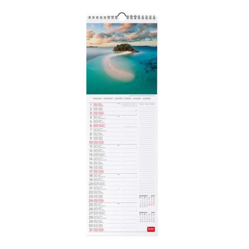 Legami Wall Calendar 2027 Vitamin Sea 16x49cm