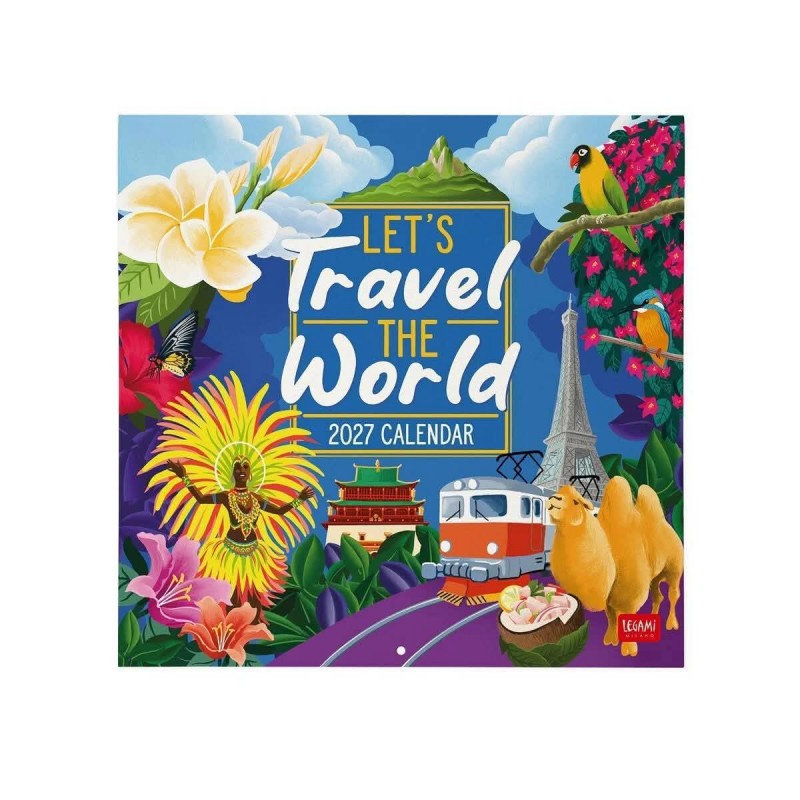 Legami Wall Calendar 2027 Lets Travel The World 30x29cm