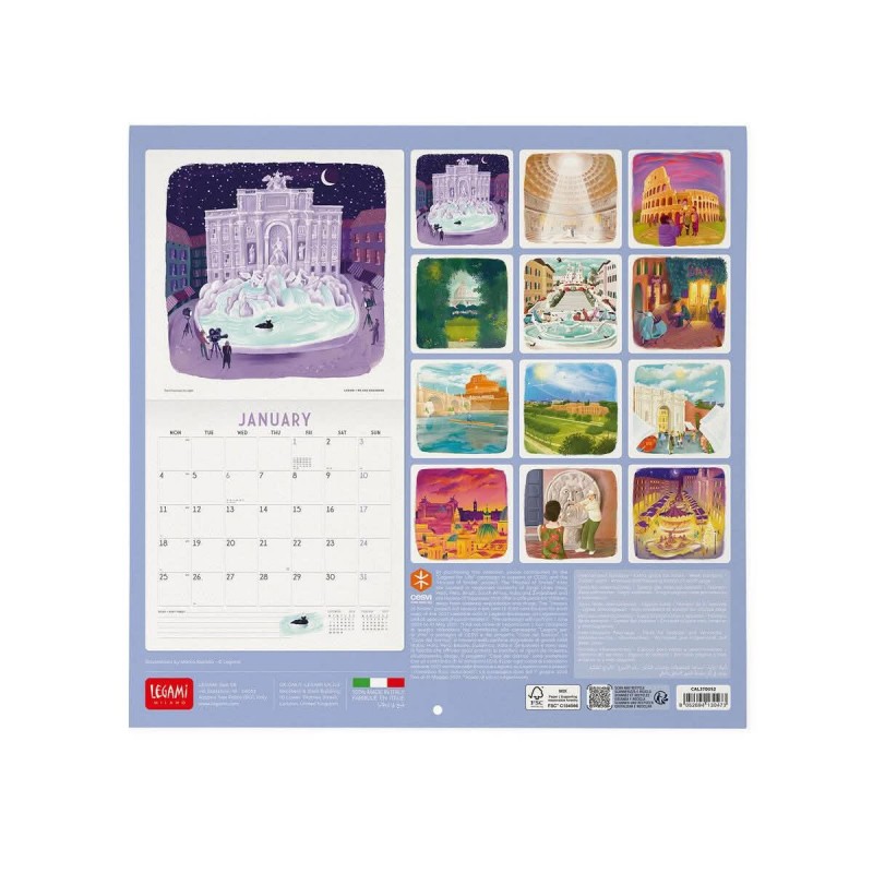 Legami Wall Calendar 2027 Roma 30x29cm