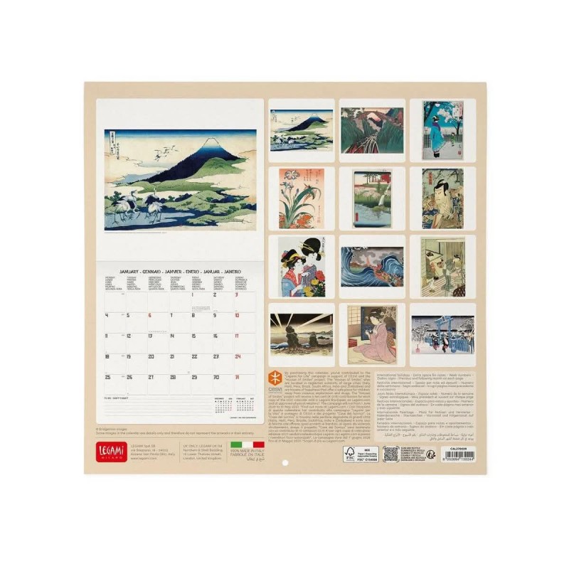 Legami Wall Calendar 2027 Japanese School 30x29cm