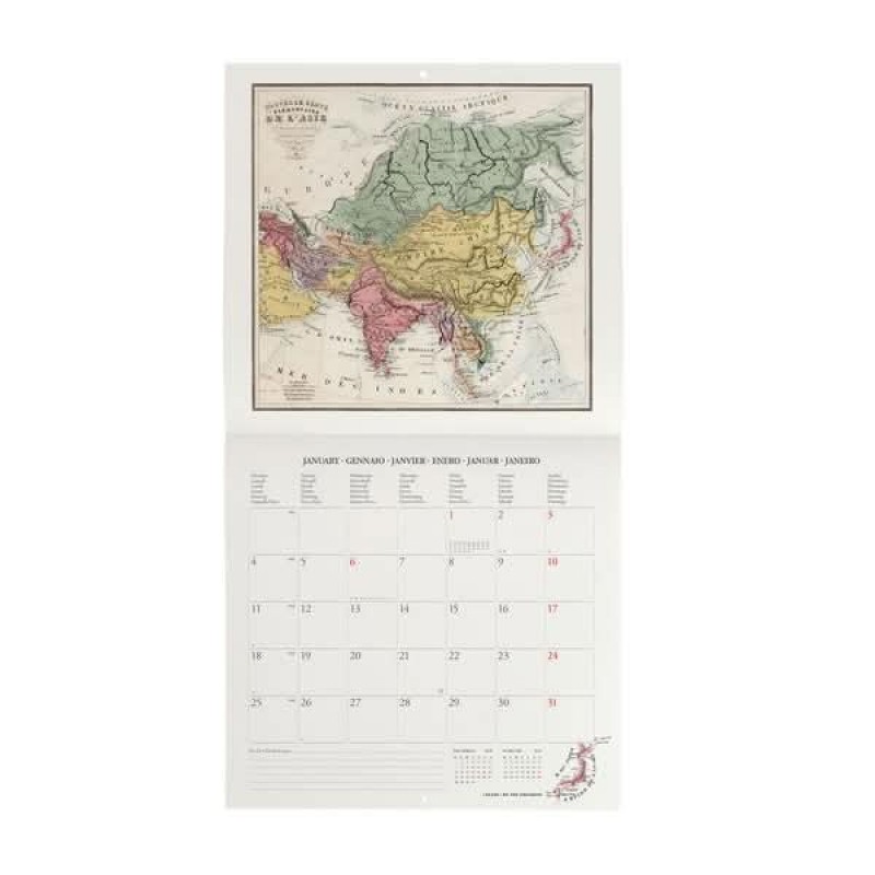 Legami Wall Calendar 2027 Vintage Maps 30x29cm