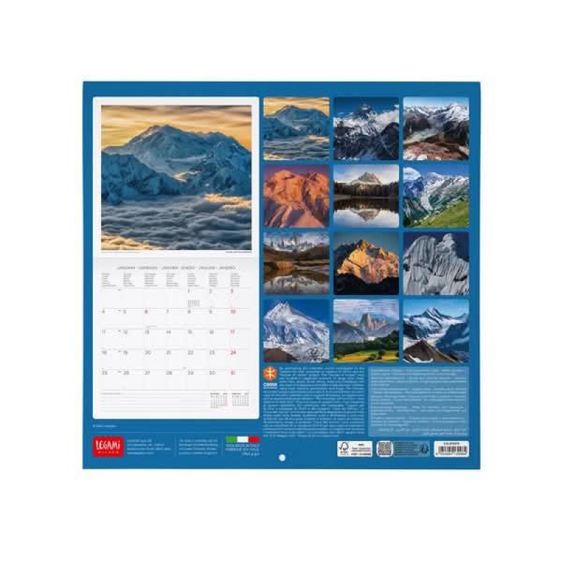 Legami Wall Calendar 2027 Mountains 30x29cm