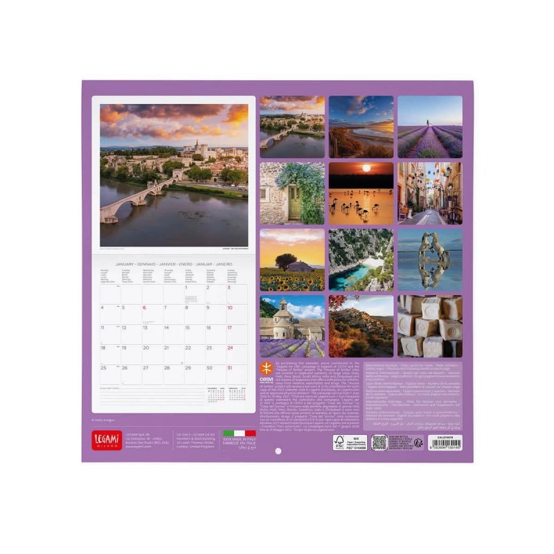 Legami Wall Calendar 2027 Provence 30x29cm