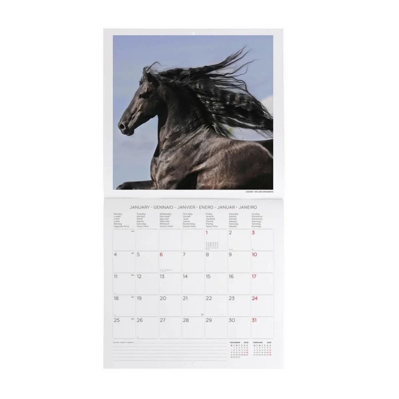 Legami Wall Calendar 2027 Wild Horses 30x29cm