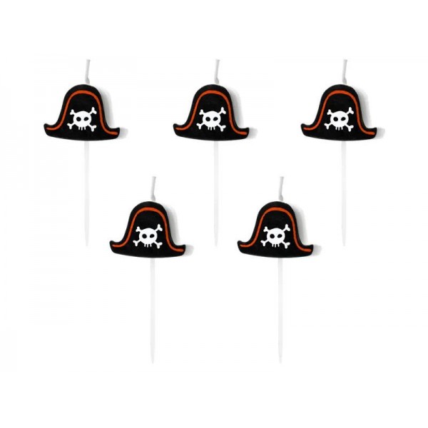 Κεράκια Τούρτας Πειρατικό Καπέλο 2cm 5τεμ