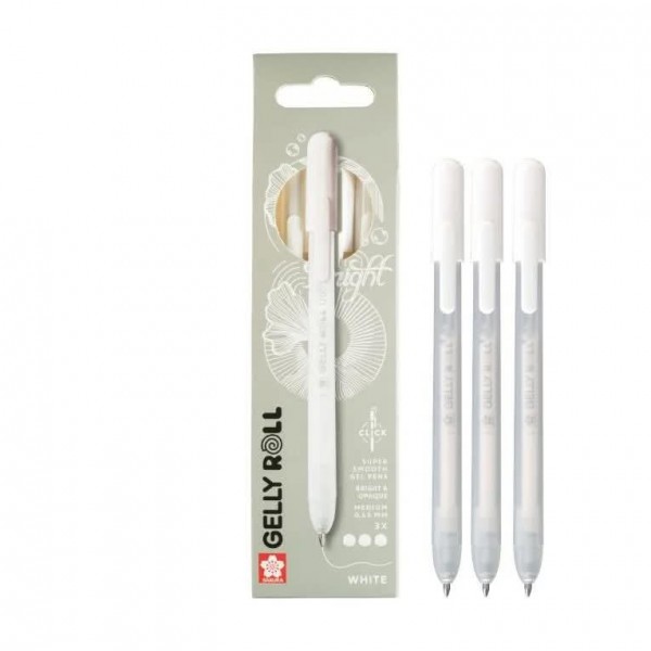 Sakura Σετ 3 Στυλό Gelly Roller White 08