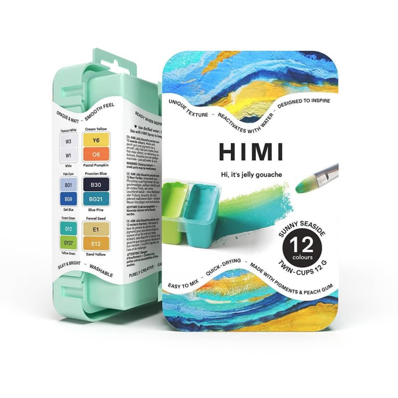 HIMI Twin Cup Gouache Σετ 12 Χρώματα Θαλασσογραφίας HIMI Twin Cup Gouache Σετ 12 Χρώματα Θαλασσογραφίας