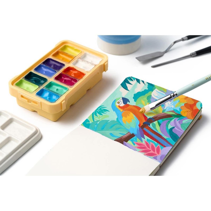 HIMI Twin Cup Gouache Σετ 12 Εντονα Χρώματα HIMI Twin Cup Gouache Σετ 12 Εντονα Χρώματα