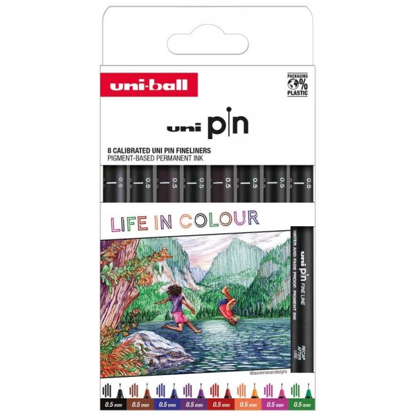 Uni Pin Σετ 8 Χρωματιστοί Μαρκαδόροι Λεπτής Γραφής 0.5mm Uni Pin Σετ 8 Χρωματιστοί Μαρκαδόροι Λεπτής Γραφής 0.5mm