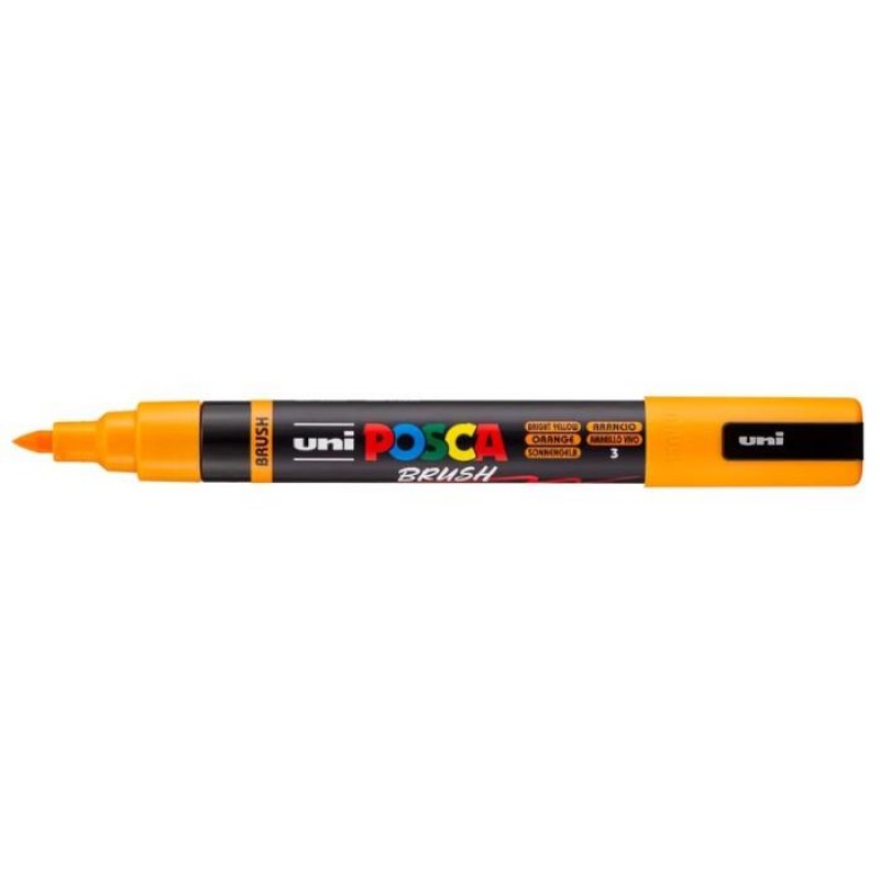 Μαρκαδόρος Posca Brush 1.0-4.0mm no 3 Bright Yellow Μαρκαδόρος Posca Brush 1.0-4.0mm no 3 Bright Yellow