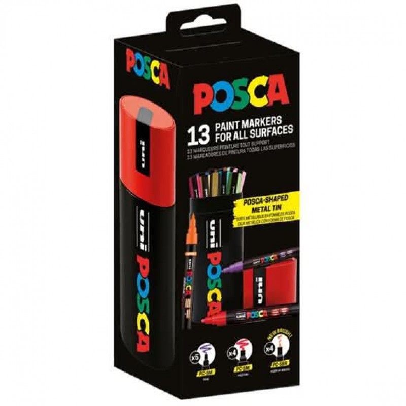Posca Σετ 13 Μαρκαδόροι Σε Μεταλλικό Κουτί