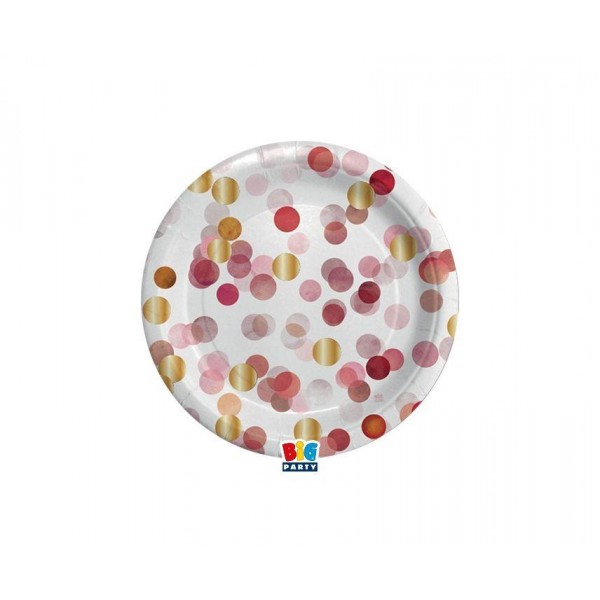 Χάρτινα Πιάτα Γλυκού Pink and Gold Dots 8τεμ Χάρτινα Πιάτα Γλυκού Pink and Gold Dots 8τεμ