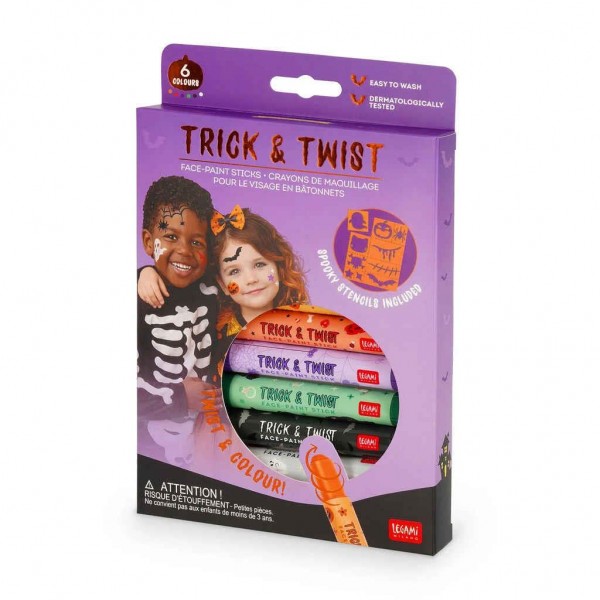 Legami Set of Six Face-Paint Sticks - Trick and Twist Legami Set of Six Face-Paint Sticks - Trick and Twist