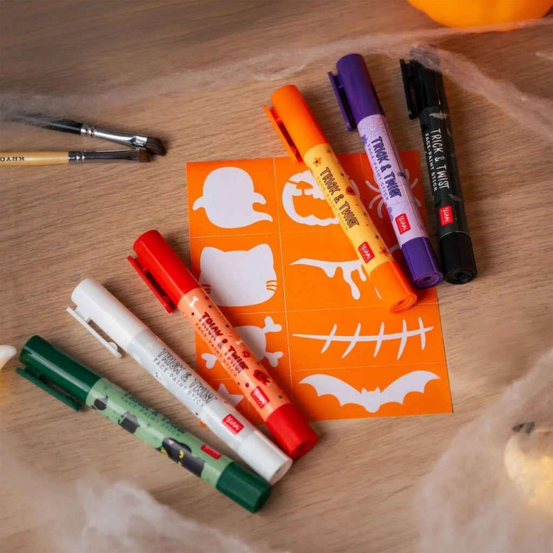 Legami Set of Six Face-Paint Sticks - Trick and Twist