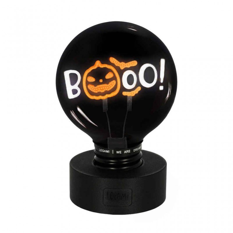 Legami Decorative XL Lightbulb-Shaped Table Lamp - Pumpkin Booo