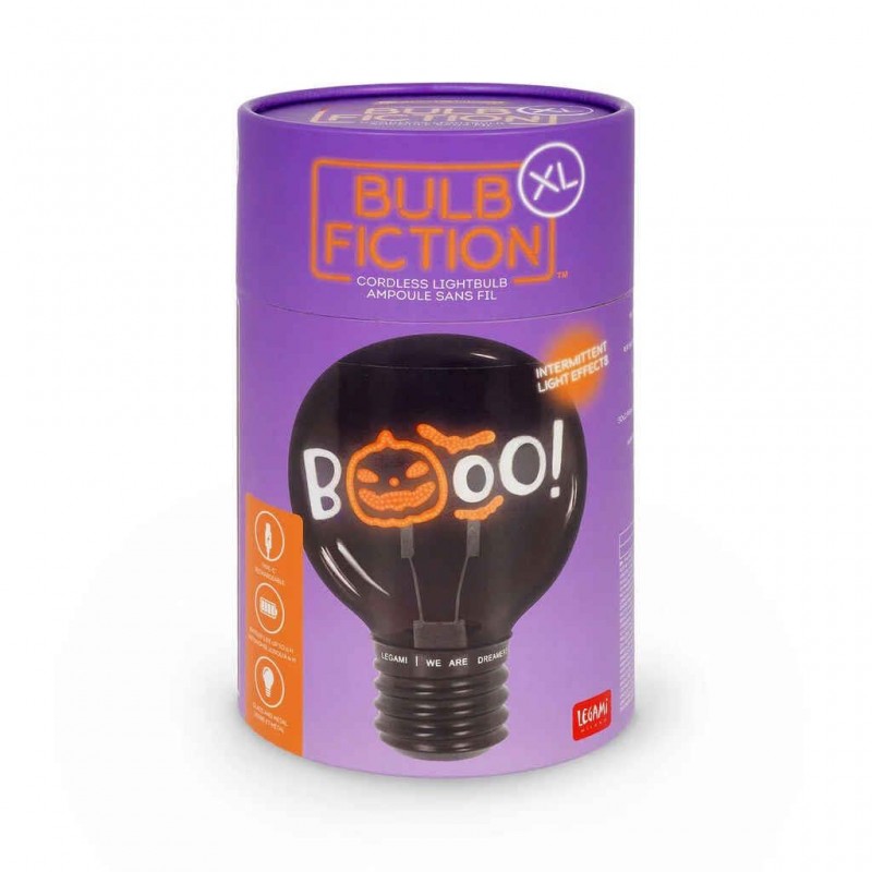 Legami Decorative XL Lightbulb-Shaped Table Lamp - Pumpkin Booo