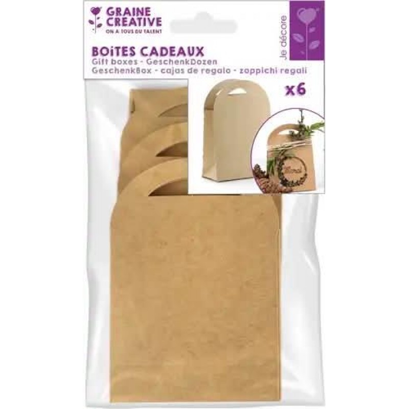 6 Σακουλάκια / Κουτιά Δώρου Kraft 70x100mm 6 Σακουλάκια / Κουτιά Δώρου Kraft 70x100mm