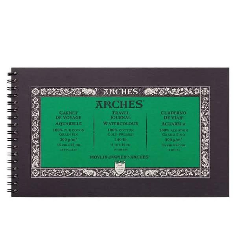 Arches Μπλοκ Ακουαρέλας Art Journal Cold Pressed (Λεπτόκοκκο) 300gr 15x25 cm 15 φύλλων