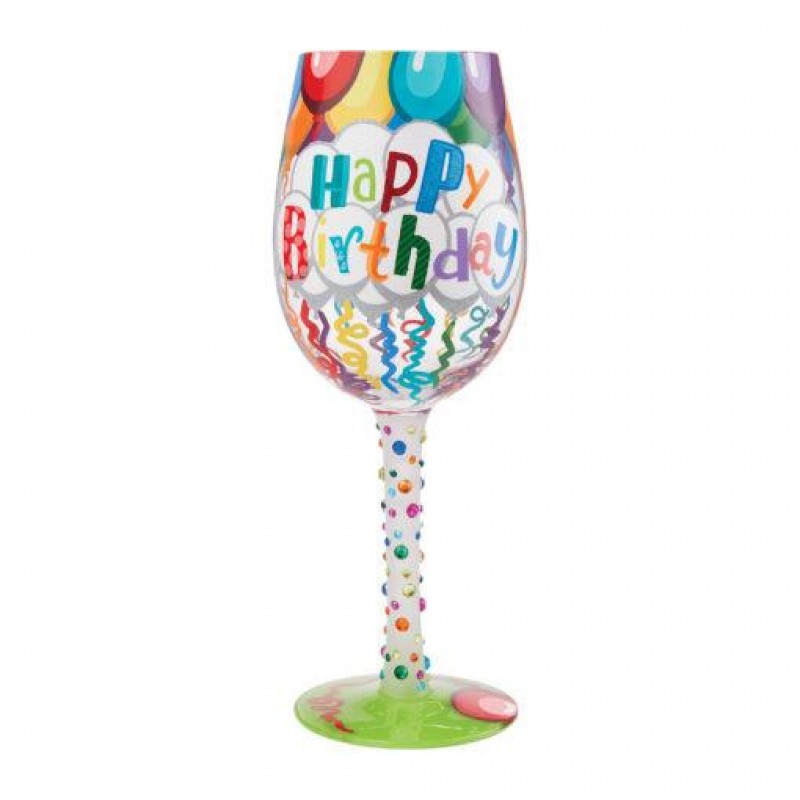 Birthday Streamers Wine Glass 22.5cm