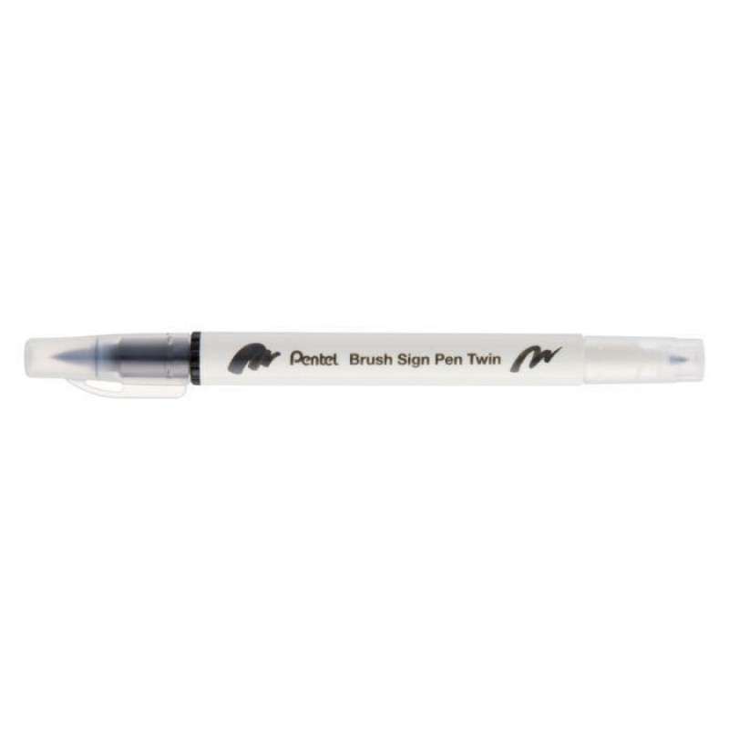 Sign pen twin brush Black