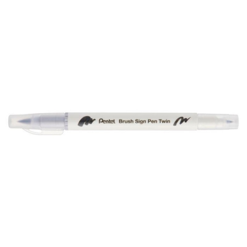 Sign pen twin brush Silver Grey